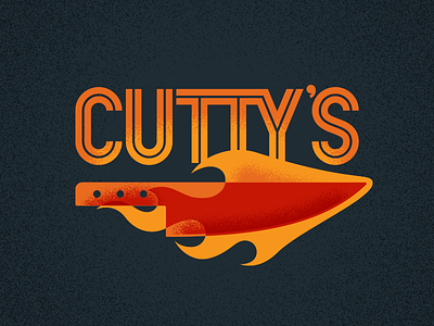 Cutty's Special Edition logo draft custom flames flying hot identity inline type knife logo logotype restaurant sandwich typography
