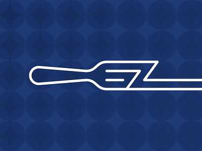 EZ easy ez food fork ligature linework logo monoline
