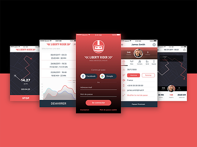Liberty Rider - L'ange gardien des motards android assets ergonomy gps ios mobile motocyclist screens ui ux