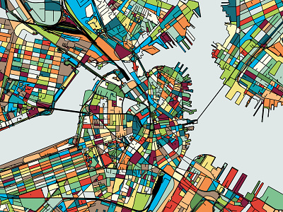 Boston city creative map. design graphic design illustration map