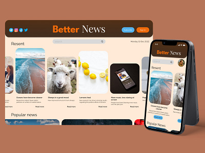 Better News Landing Page design landing landing page ui ux web