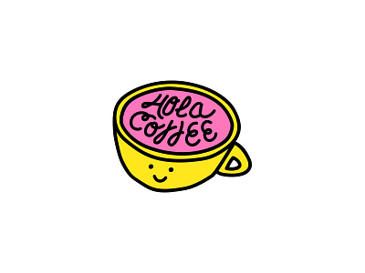 Hola Coffee Logo branding coffee colorful design identity logo