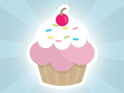 Cupcake cherry cupcake dessert kawaii sprinkles sweets vector