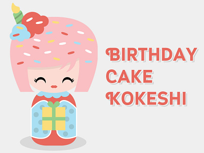 Kokeshi Doll - Birthday Girl birthday doll japanese kawaii kokeshi present sprinkles vector