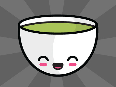 Green Tea drink green tea japanese kawaii tea vector