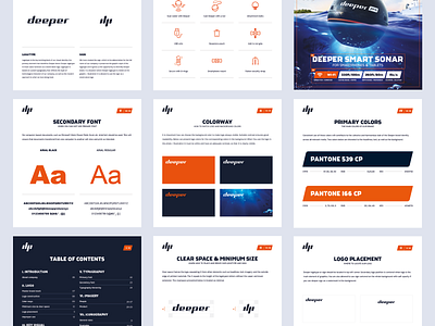 Deeper brand book & identity guidelines blue book brand brand book branding clean design designs font guidelines identity manual orange visual design