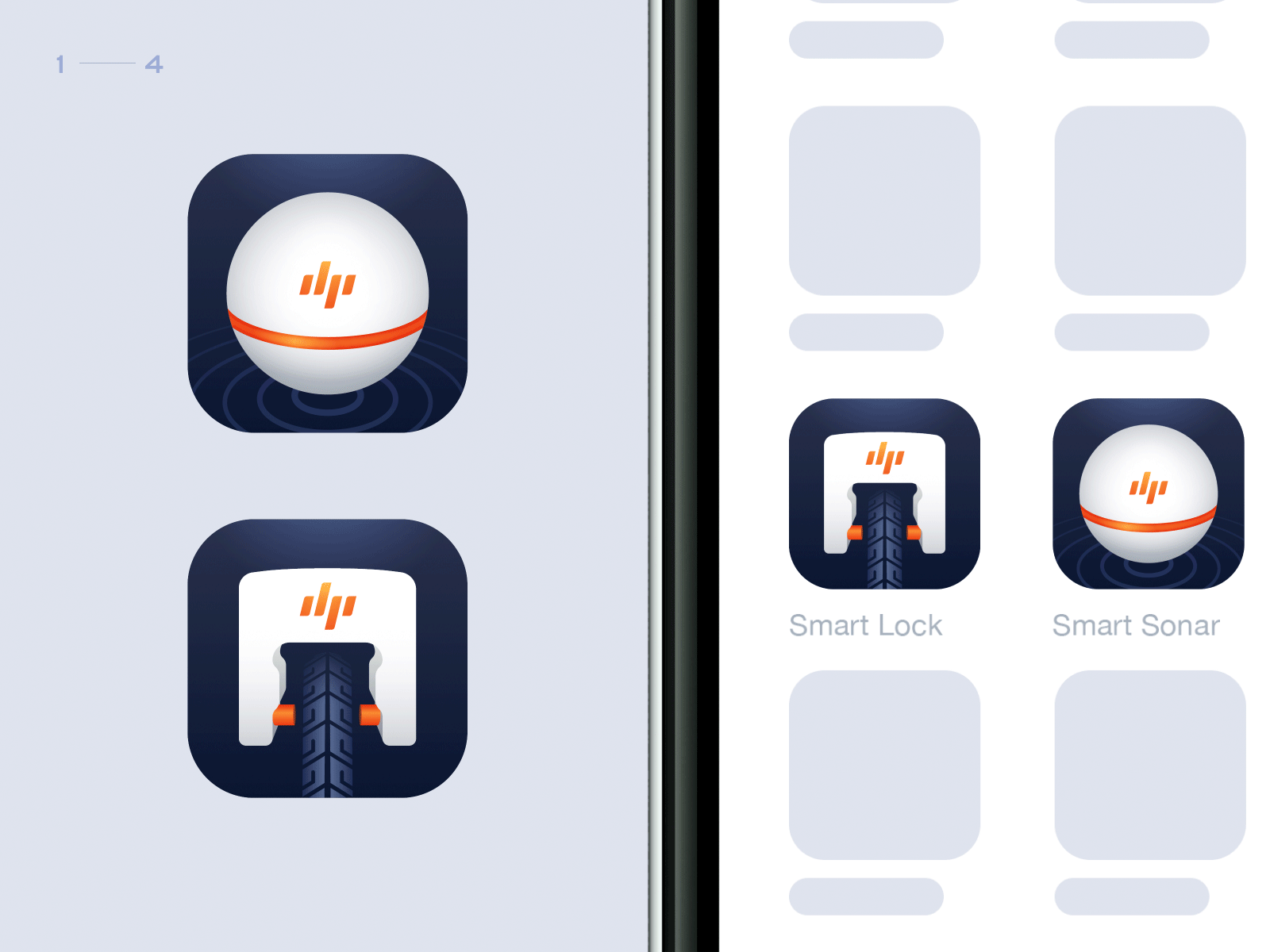 Deeper App icon exploration app bike brand deeper design fishing icon lock orange sonar