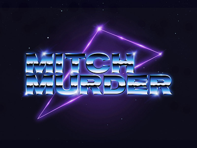 Mitch Murder chrome logo 80s chrome electro logo mitchmurder