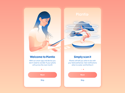 Plant App Concept app bonsai branding concept digital art illustration inspiration interface ipad mobile mobile app onboarding plant portrait tablet ui uiux user experience ux woman