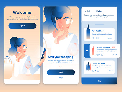 Wine App Concept Screens