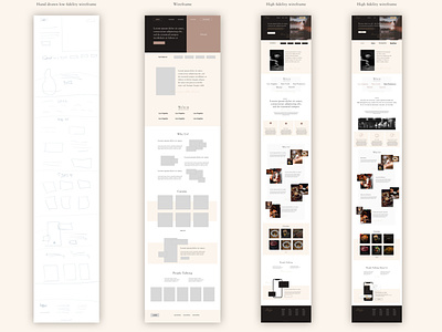 Chefio - Concept web design beige case studies case study casestudy chef desktop food high fidelity landing page low fidelity luxurious luxury mobile app mockup ui ux web web design webdesign website design wireframe