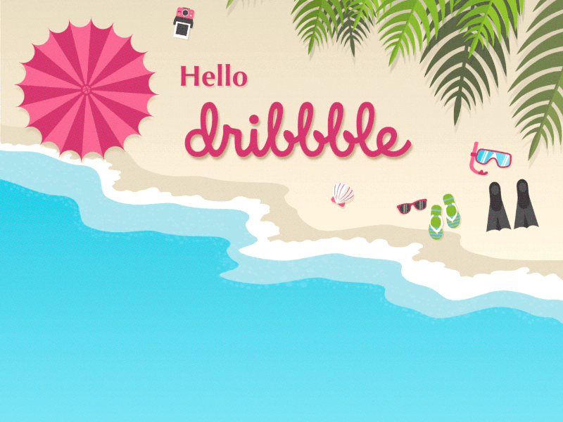 Hello Dribbble beach dribbble hello ocean sea summer travel