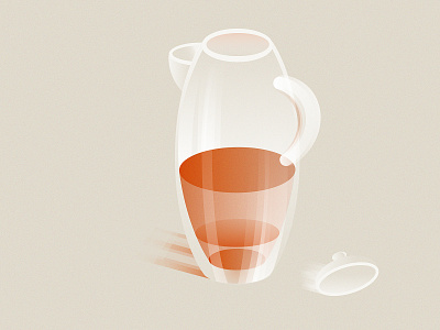 Teapot drink flat glass grain illustration tea teapot transparent