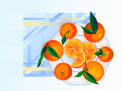 oranges citrus fresh fruit grain illustration leaves mandarin orange oranges plate
