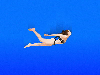 underwater. futuristic girl grain illustration illustrator underwater water woman