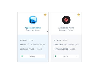 Favorites Applications aerolab apps cards dashboard favorites hover states states