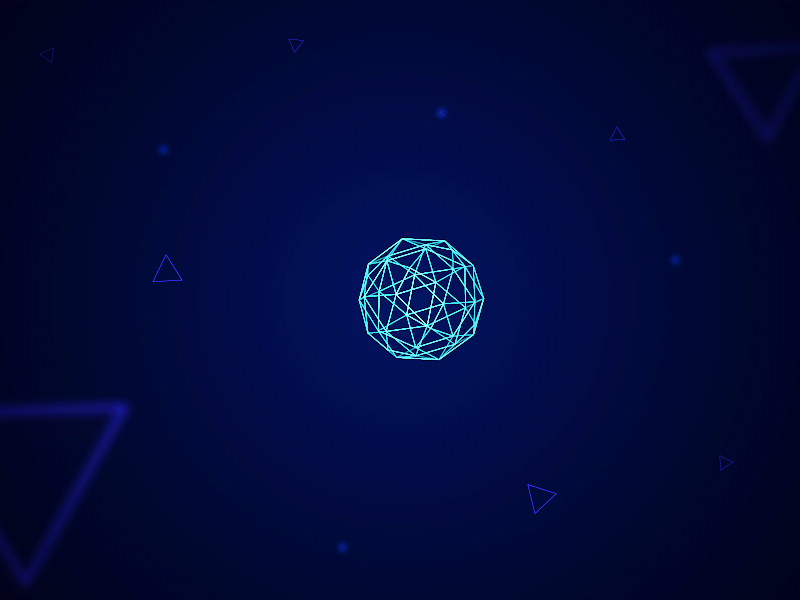 Because Animation 3d animation c4d gif loop particles poly space space animation wireframe world