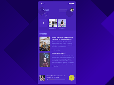 Podcast App app app concept iphonex podcast purple uiux