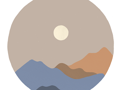 The Calm art branding create design flyer illustraion landscape landscape illustration mountain poster procreate sunrise sunset