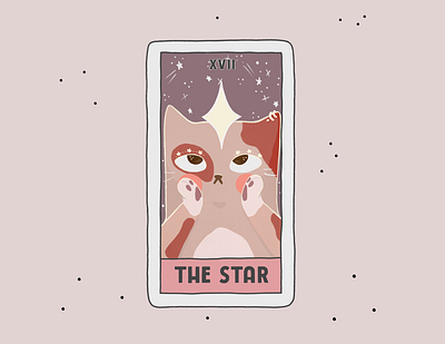 The Star art branding card cards cartoon cat comic design illustration poster procreate tarot tee tshirt design tshirts witch