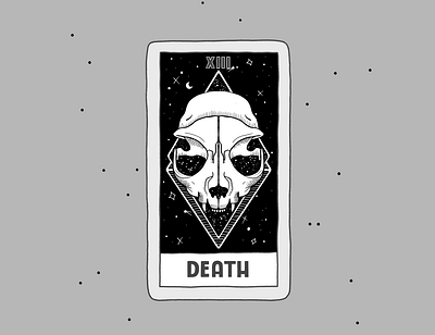 Death art branding card cards cat comic create death design flyer grimreaper halloween handmade illustration poster procreate skeleton spooky tarot