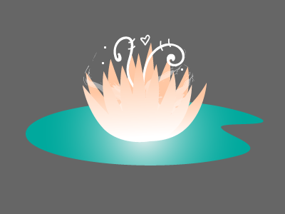 Lilypad Magic adobe bright element flower green heart icon illustrator magic pink smoke swirl