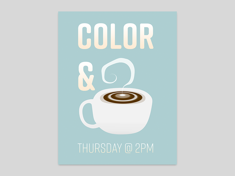 Color & Coffee Club club advertisement blue gradient cup smoke element illustrator adobe coffee