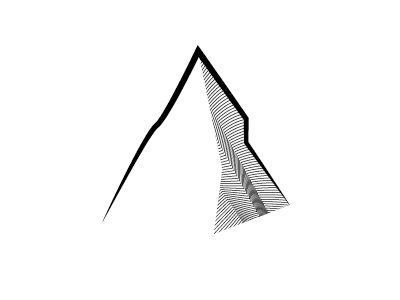 Logo exploration black line logo moire monogram mountains shade white
