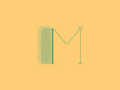 #Typehue Week 13: M take 2 green lettering lighthouselondon line logo monogram typehue yelloe