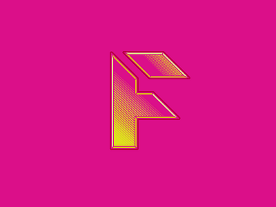 #Typehue Week 6: F colour design f pink retro tron type typography yellow