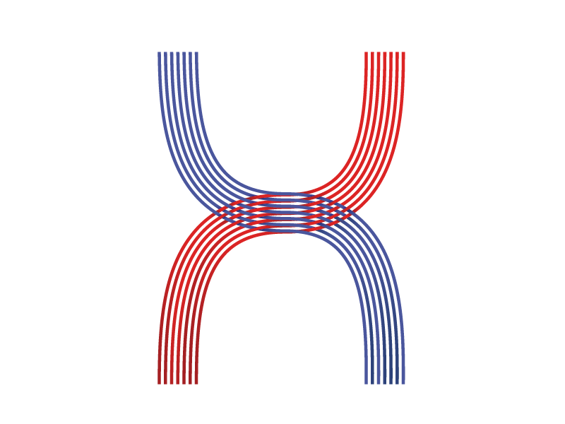 #Typehue Week 8: H red blue round shapes logo monogram illustration overlap gradients typehue h type