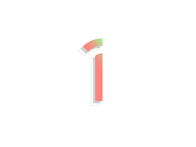 #Typehue Week 29: 1 1 3 d gradient green illustrator lines numbers one pink type design typography vector