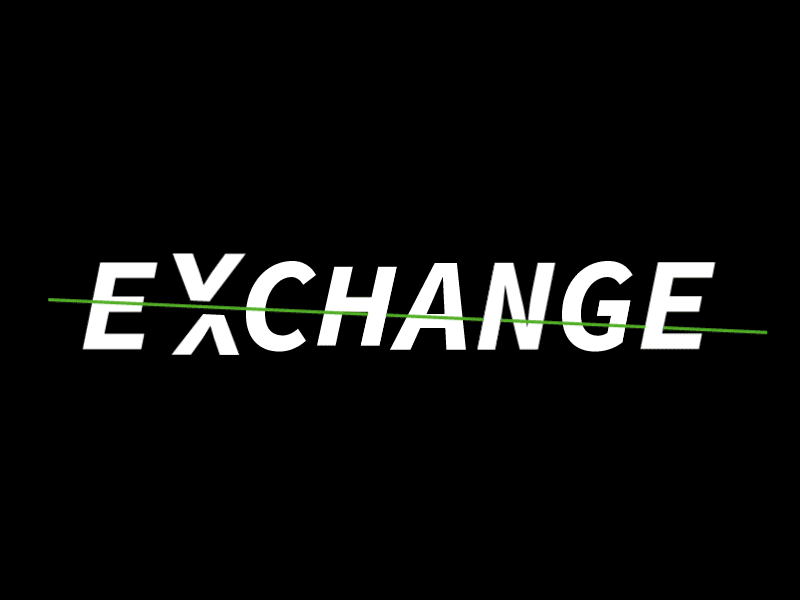 Exchange - Animated work in progress after effects animation brand gif identity kinetic logo typography vector