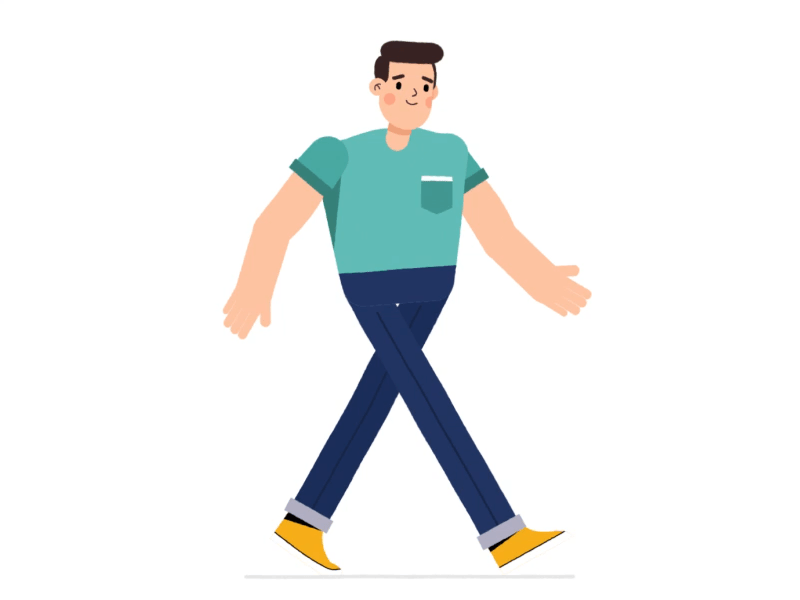 Male Character Walk Cycle affinity designer animated animation animation after effects character animation character design characterdesign design illustration motion design vector walk walk cycle