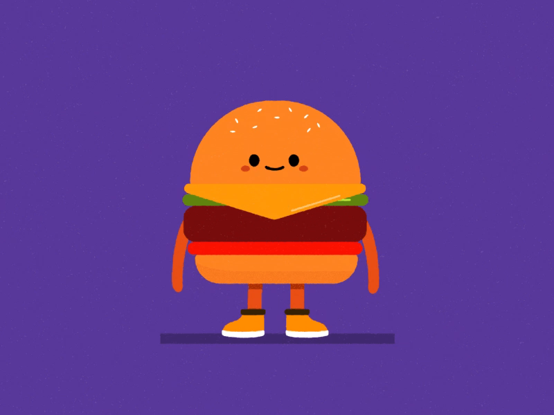 Kawaii Burger affinity designer animated animated gif animation animation after effects burger character animation character design design food illustration jump motion design vector