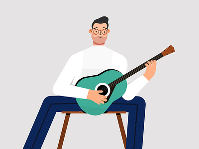 Character playing guitar affinity designer animated animation animation after effects character animation character design design illustration motion design vector