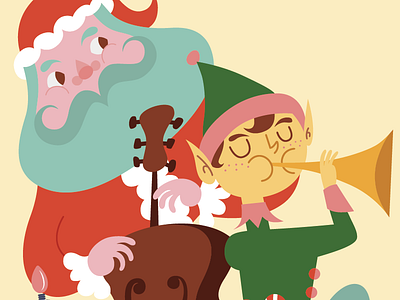 Christmas 2017 characterdesign characters christams carols elf illustration santa