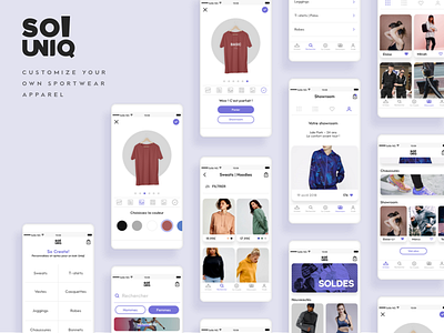 E-commerce App : So Uniq! app customize design ecommerce eshop full mobile purple sportswear ssilbi ui ux