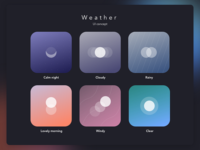 Weather Ui Concept abstract circle concept dark design icon light ssilbi ui weather