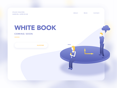 Teasing white book design flat gradient illustration interface ssilbi teasing ui vector whitebook