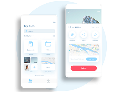 My Files delete design edit files gestion interface maps mobile photo ssilbi ui ux