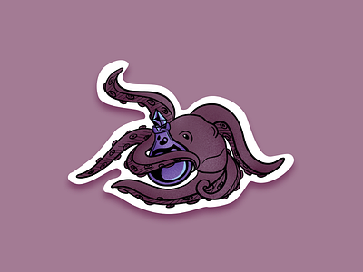 Poisonous design halloween illustration october octopus ssilbi sticker sticker mule