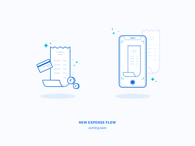 New Expense flow 📸 app coming soon expense illustration interface payfit product receipt scanning teasing ui ux