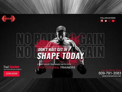 GYM POSTER banner branding design photoshop web design