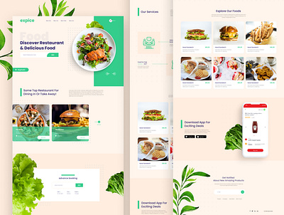 Food landing Page Design ui