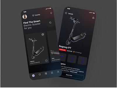 scooter sale App figma graphic design uiux