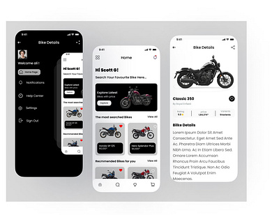 Motorcycle shop app figma graphic design ui uiux