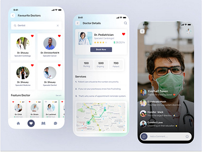 Medical advice application figma graphic design ui uiux