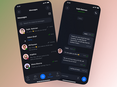 Messenger screens ui figma graphic design ui uiux