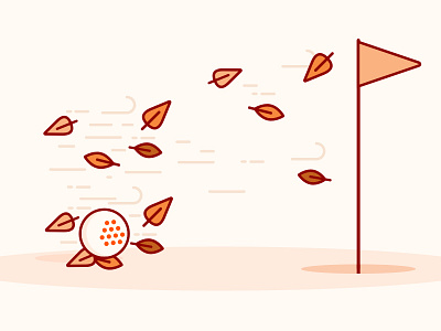 Autumn Golfing autumn design fall flat golf icon illustration minimal ui